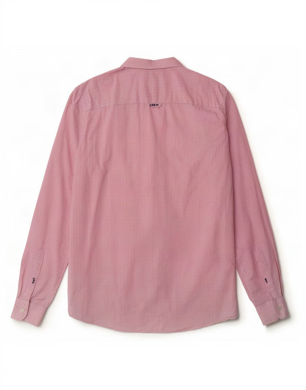 Crew Clothing Camicia da uomo dal taglio classico in cotone a quadretti rosa medio