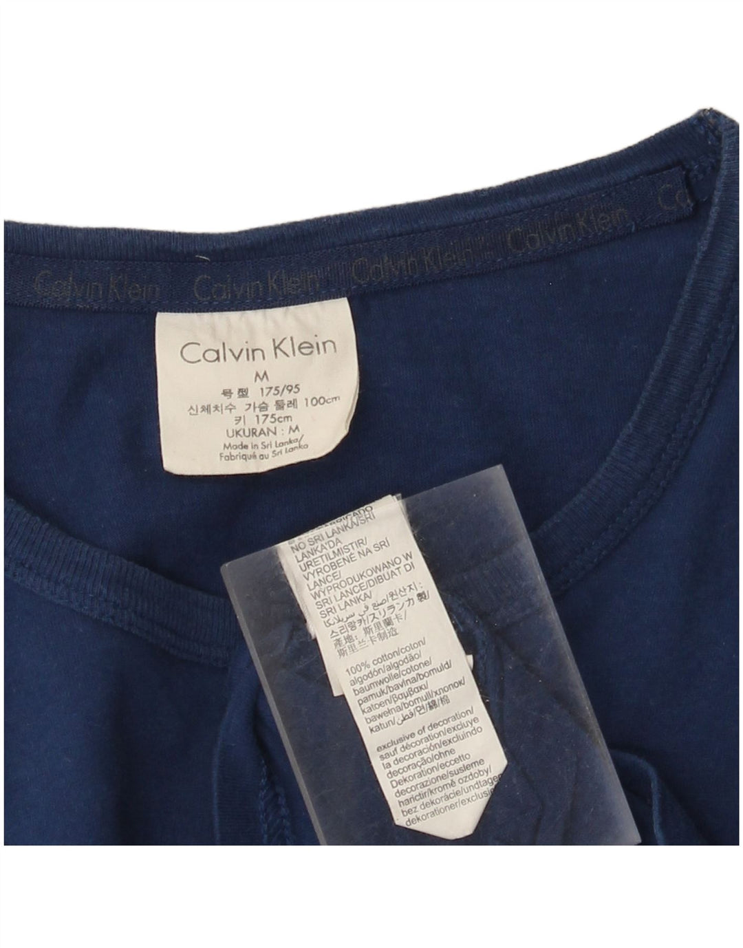 T-shirt grafica da uomo Calvin Klein Top in cotone blu navy medio