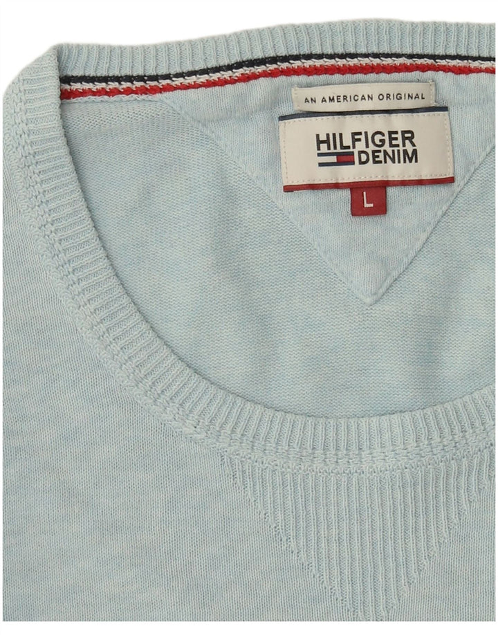 Tommy Hilfiger Mens Crew Neck Jumper Sweater Large Blue