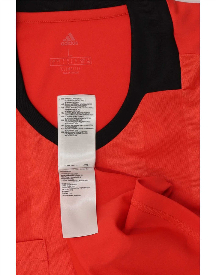 T-shirt Adidas da uomo Top Large in poliestere color block rosso