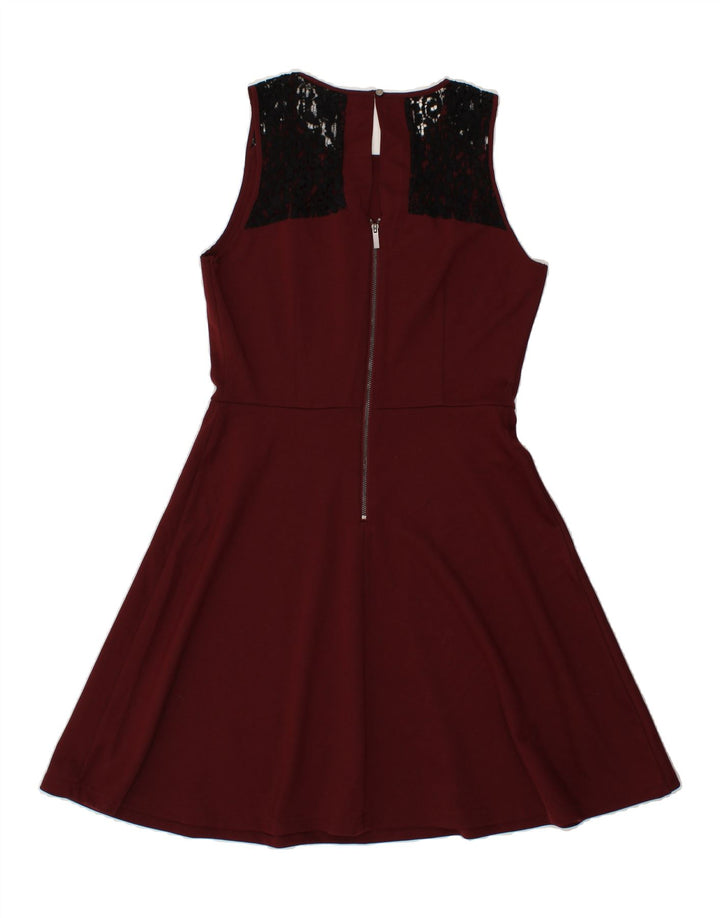 MOSSIMO Womens Sleeveless A-Line Dress UK 10 Small Burgundy Polyester Vintage Mossimo and Second-Hand Mossimo from Messina Hembry 