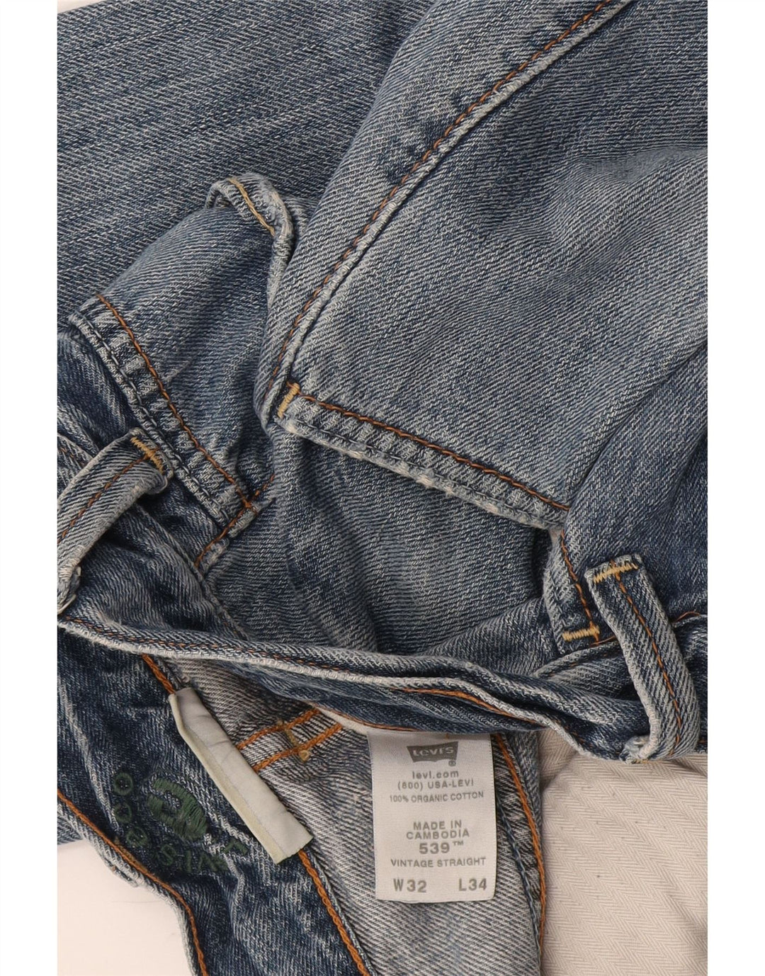 Levi's Mens Straight Jeans W32 L34 Blue Cotton