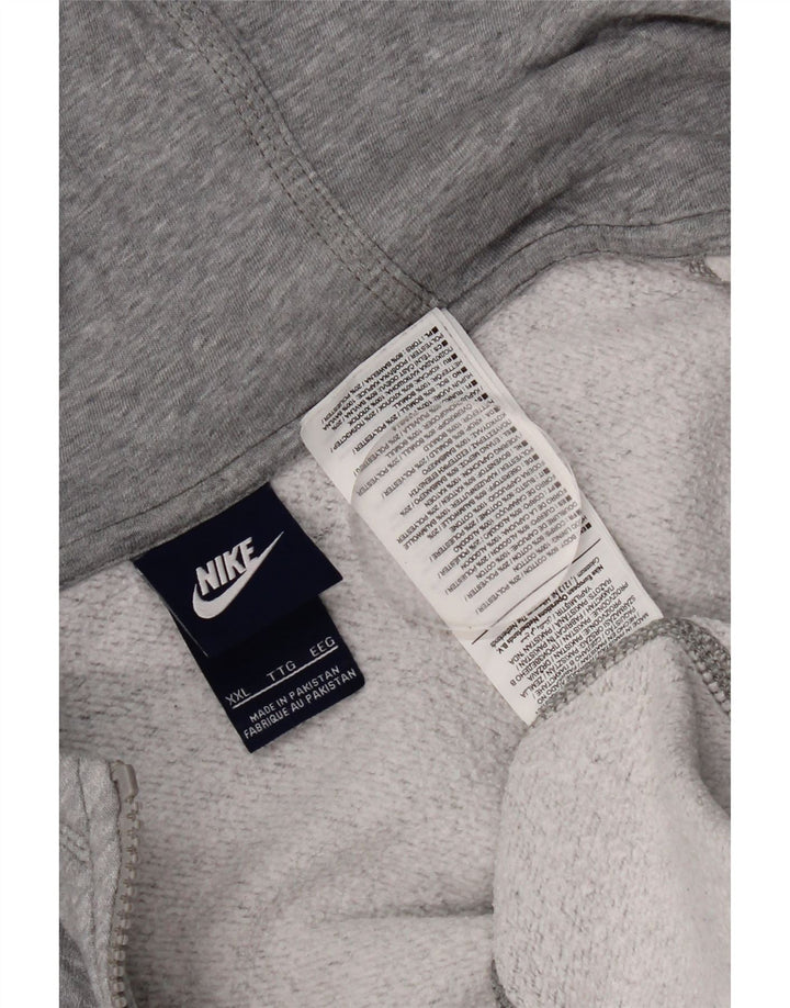 Nike Mens Zip Hoodie Sweater 2XL Grey Cotton