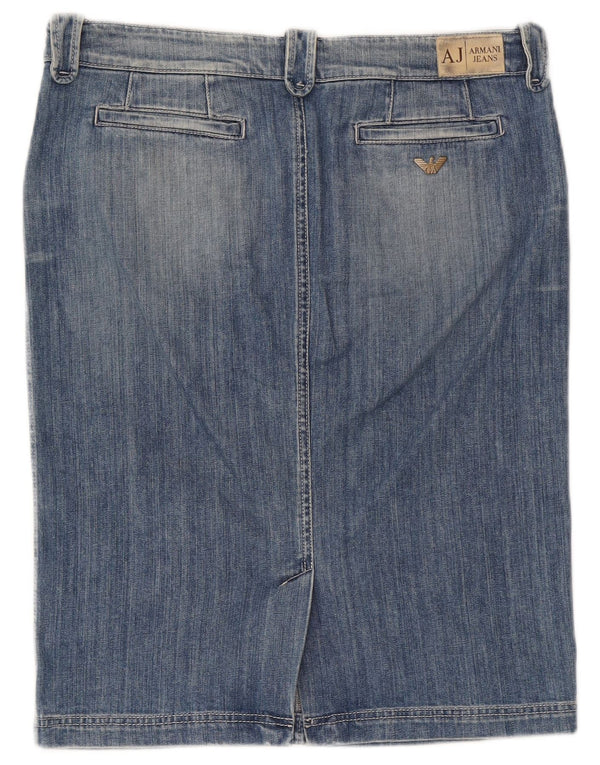 Gonna in denim da donna Armani UK 16 grande W34 cotone blu