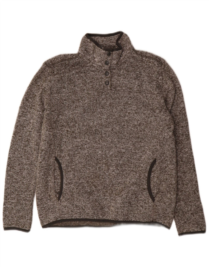 EDDIE BAUER Womens Oversized Sweatshirt Jumper UK 10 Small Grey Flecked