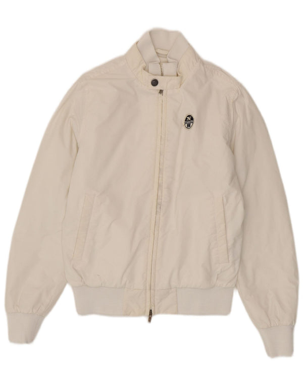 North Sails Mens Bomber Jacket UK 36 Small White Polyamide