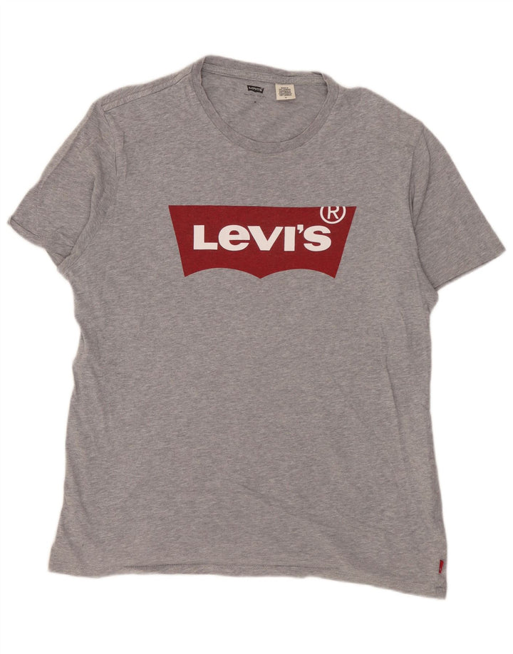 Levi's Herren-T-Shirt mit Grafik, mittelgrau gesprenkelte Baumwolle