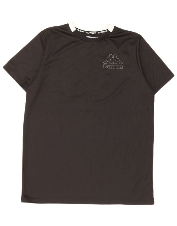 Kappa Boys T-Shirt Top 14-15 Years Black Colourblock Polyester