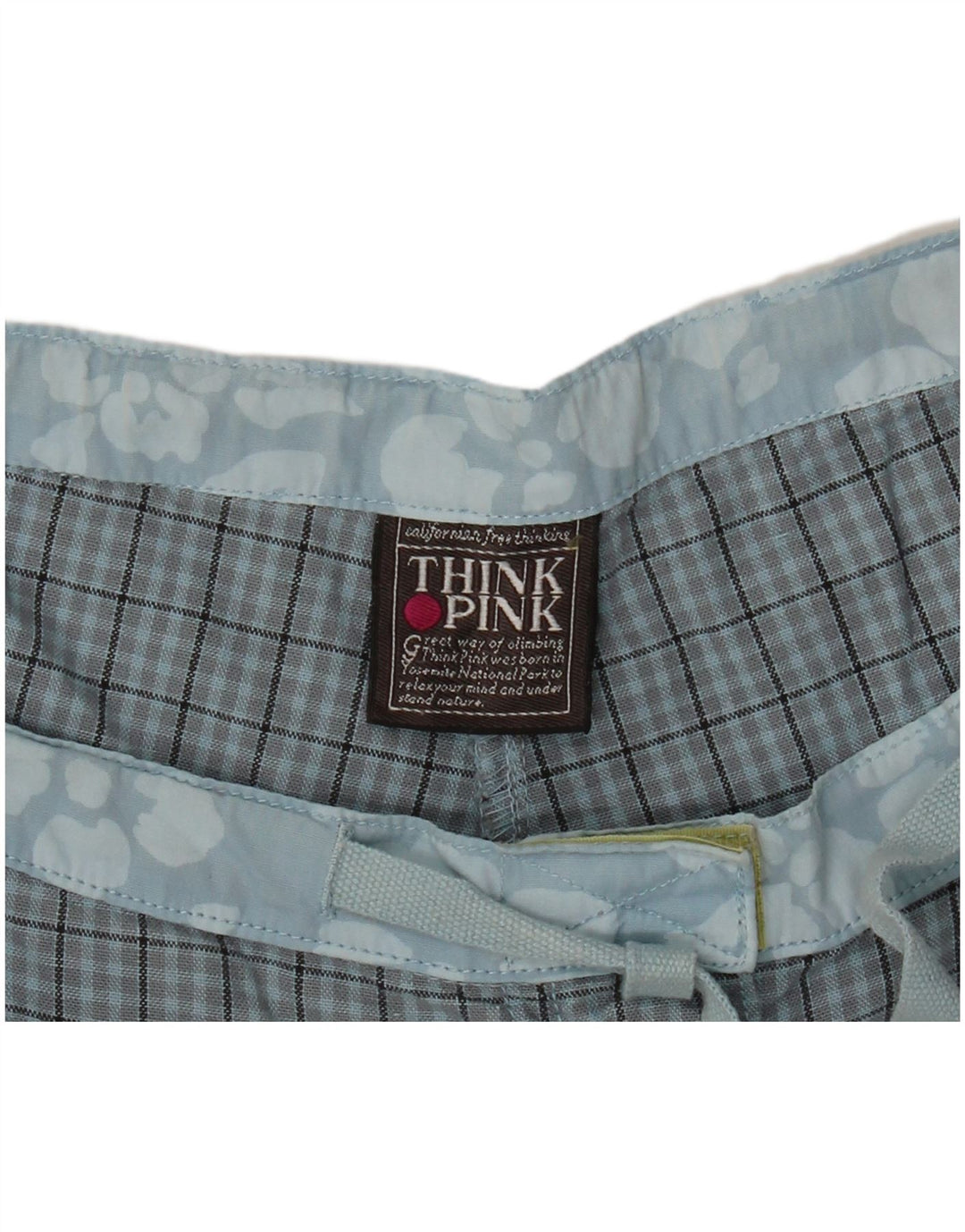 Think Pink Damen Caprihose W32 L21 Blau kariert