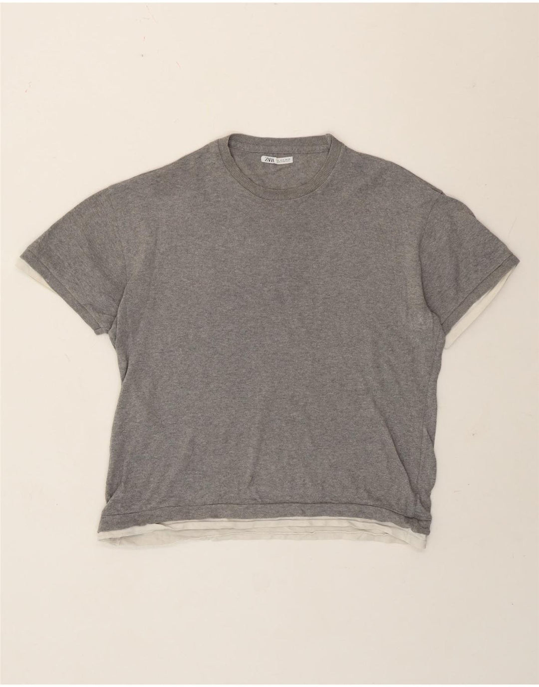 Мужская футболка Zara, маленькая, серая