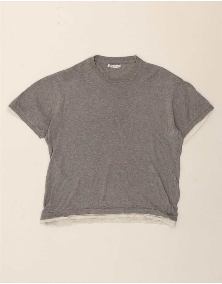 Мужская футболка Zara, маленькая, серая
