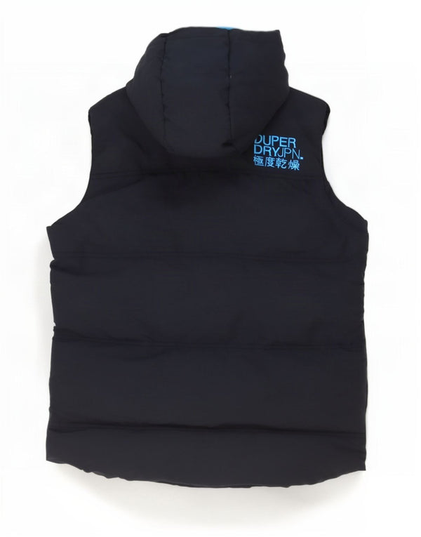 Superdry Herren Graphic Hooded Wattierte Weste UK 38 Medium Marineblau Nylon