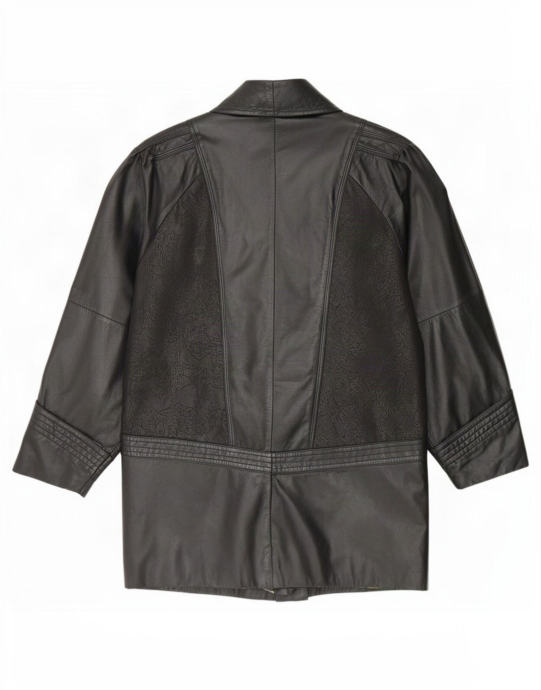Yessica Womens Leather Coat UK 14 Large Black