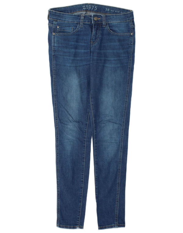 Zara Damen Mid Rise Skinny Jeans EU 38 Small W28 L30 Blaue Baumwolle