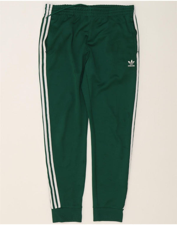 Adidas Mens Tracksuit Trousers Joggers Large Green Polyester