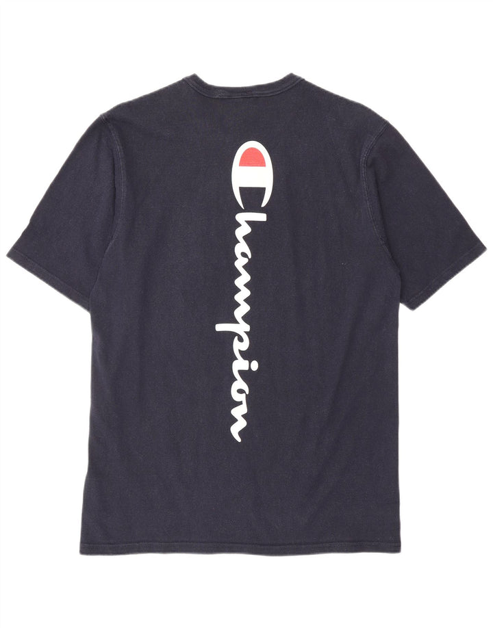 CHAMPION Mens Graphic T-Shirt Top Medium Navy Blue