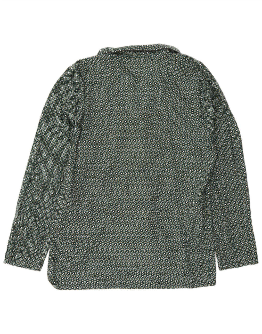 Camicia da uomo Marks & Spencer grande in cotone geometrico verde