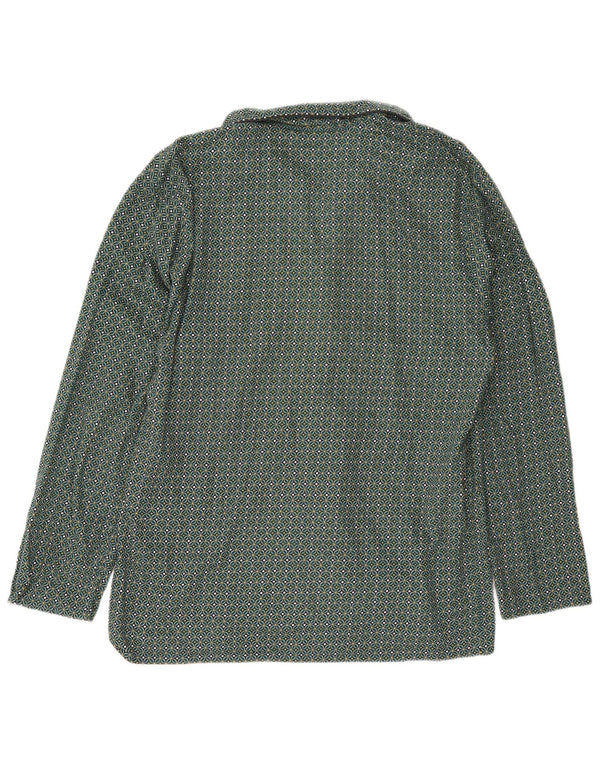 Camicia da uomo Marks & Spencer grande in cotone geometrico verde