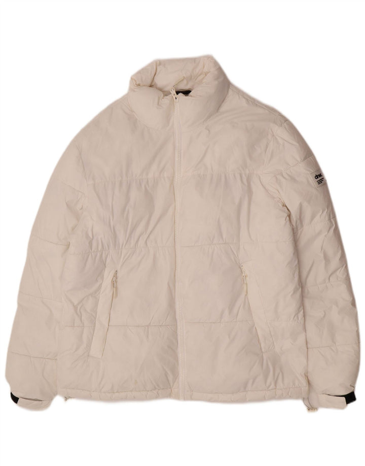 Zara Mens Loose Fit Padded Jacket UK 36 Small White Polyester