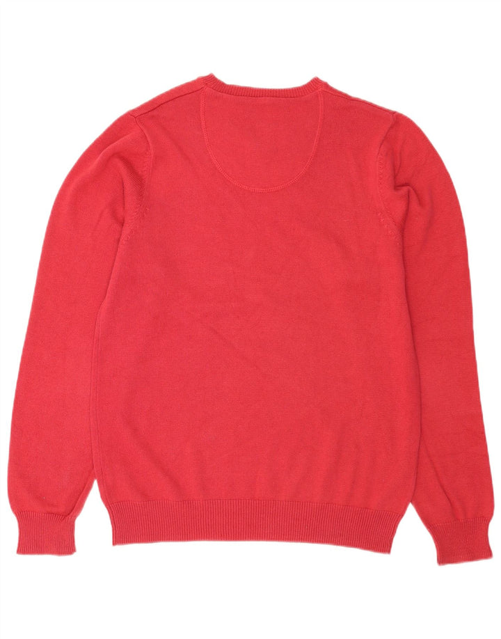 Marks & Spencer Mens Blue Harbour Boat Neck Jumper Sweater Small Red Cotton