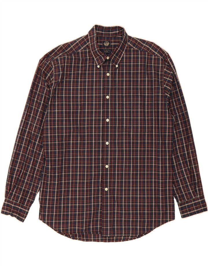 DOCKERS Mens Shirt Large Navy Blue Check Cotton Vintage Dockers and Second-Hand Dockers from Messina Hembry 