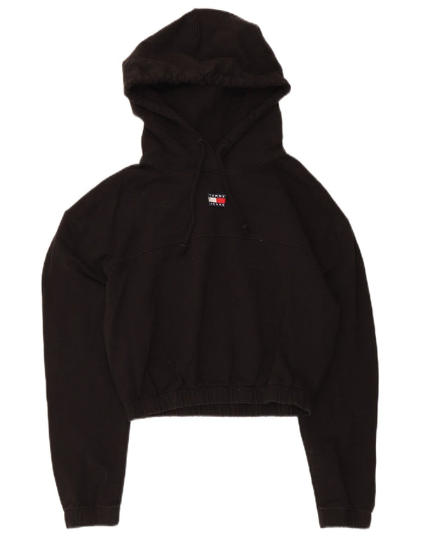 Maglione corto con cappuccio da donna Tommy Hilfiger UK 10 piccolo nero