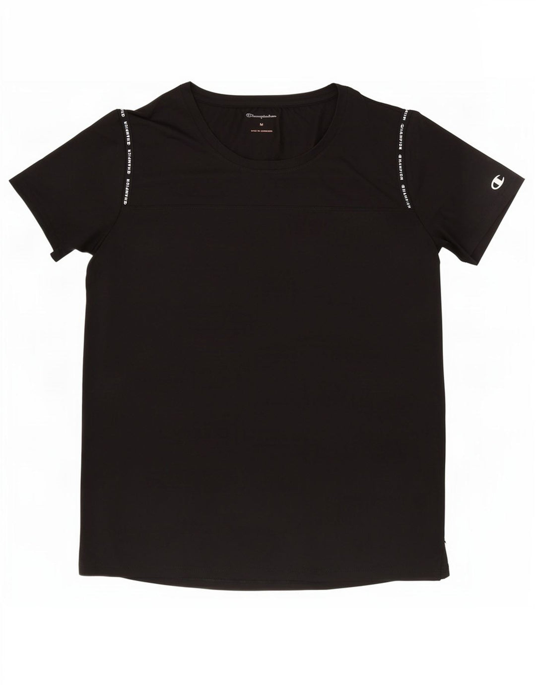Camiseta feminina estampada Champion UK 12 poliéster preto médio