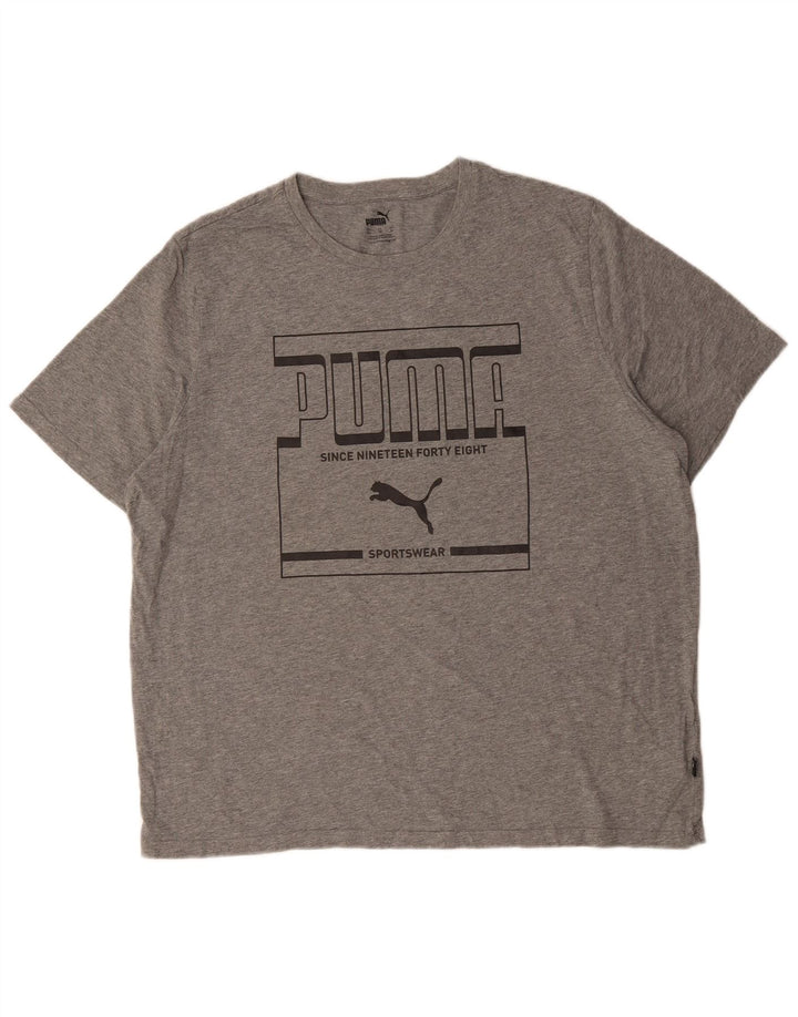 PUMA T-Shirt Graphique Homme XL Gris Coton