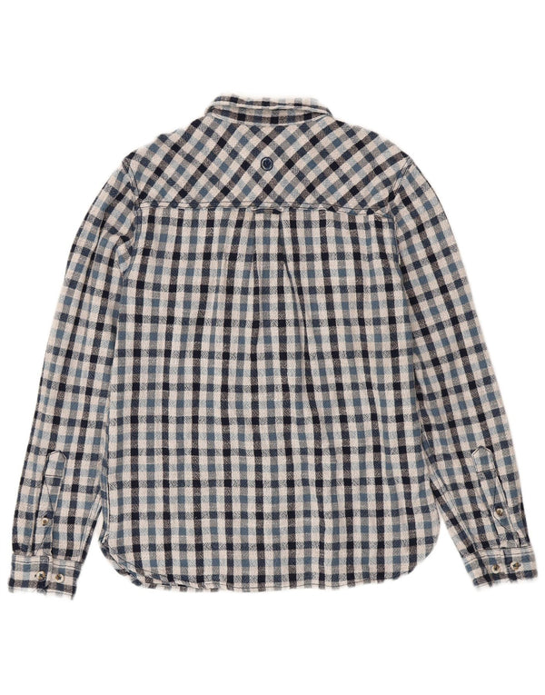 Fat Face Mens Flannel Shirt Medium Blue Check Cotton