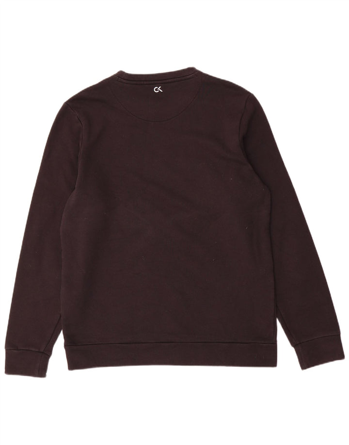 CALVIN KLEIN Womens Performance Sweatshirt Jumper UK 14 Medium Brown