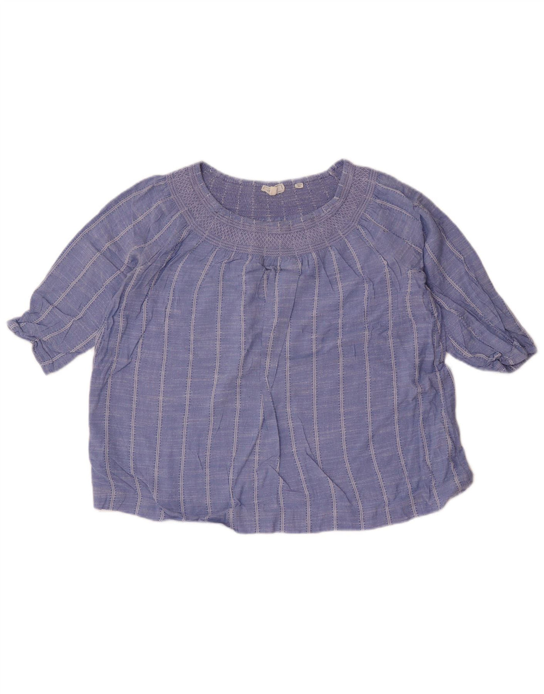 Top corto oversize da donna Fat Face manica 3/4 UK 10 piccolo a righe blu