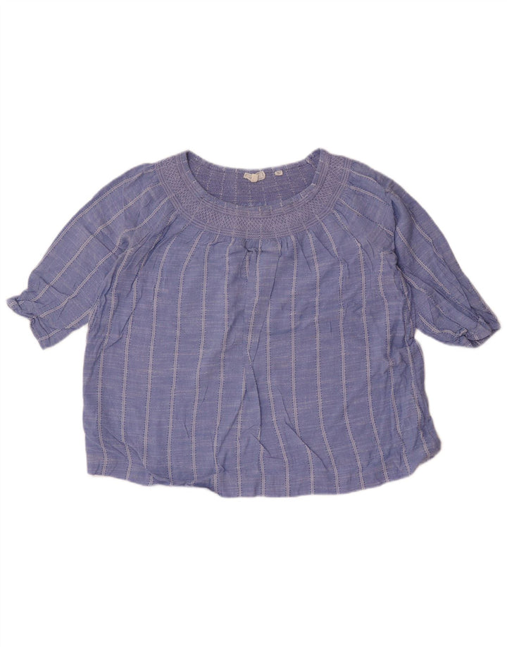 Top corto oversize da donna Fat Face manica 3/4 UK 10 piccolo a righe blu