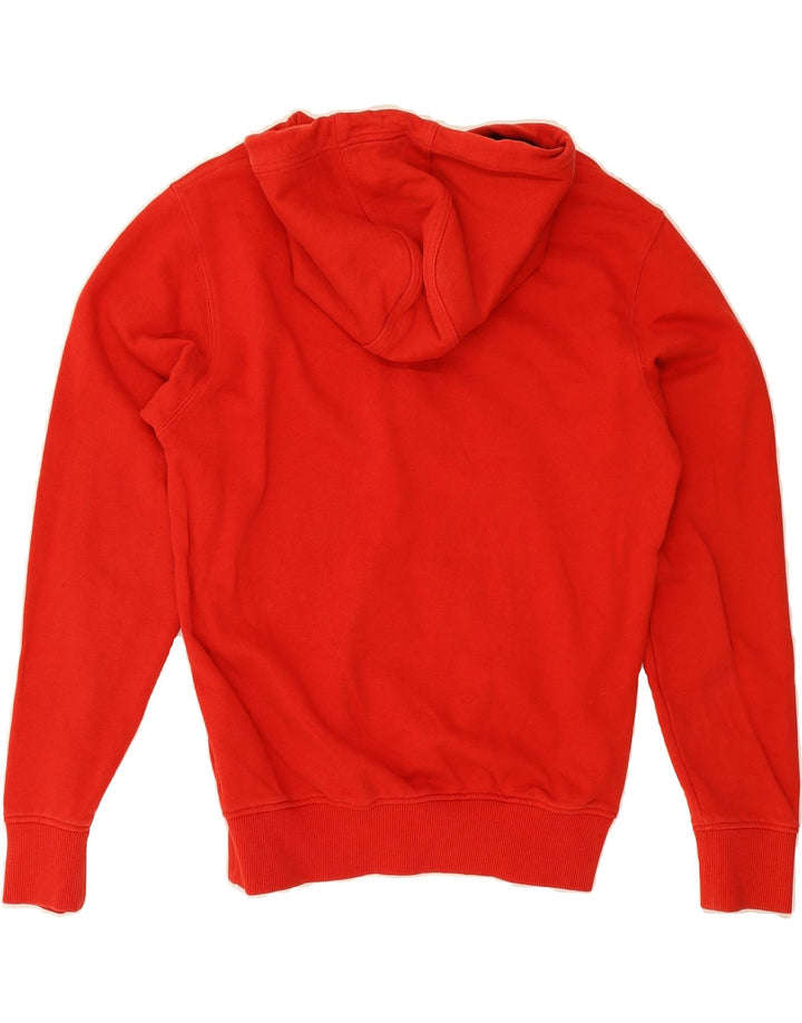 TOMMY JEANS Mens Graphic Hoodie Jumper Small Red Cotton Vintage Tommy Jeans and Second-Hand Tommy Jeans from Messina Hembry 