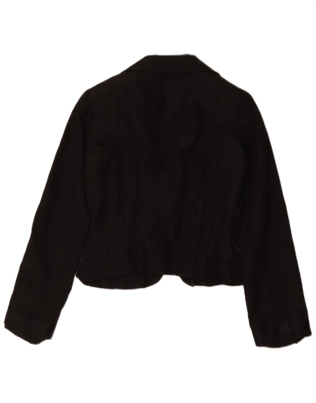 Jachetă Vintage pentru femei Crop 1 Button Blazer IT 42 Medium Black Acetat