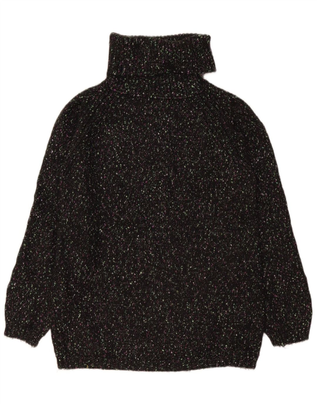 Marks & Spencer Womens Roll Neck Jumper Sweater UK 10 Small Black Flecked