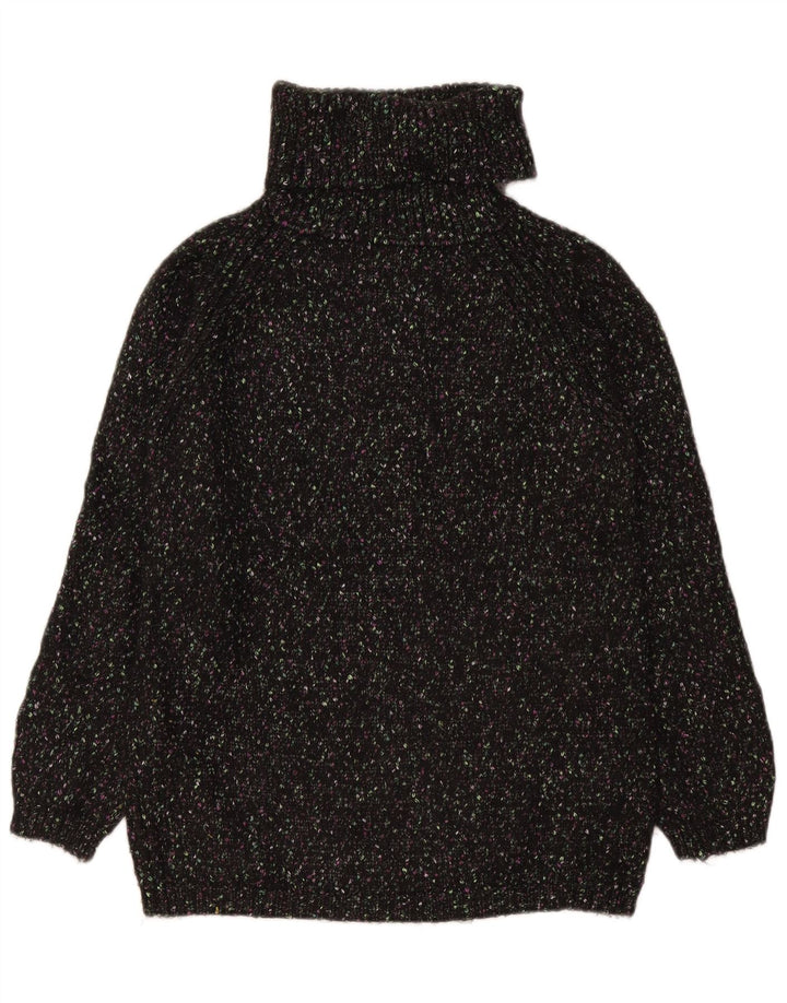 Marks & Spencer Womens Roll Neck Jumper Sweater UK 10 Small Black Flecked