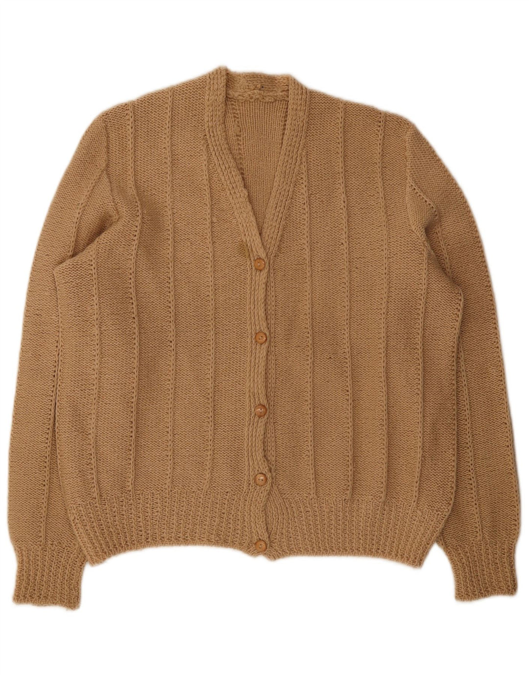 Vintage Womens Cardigan Sweater UK 14 Large Beige