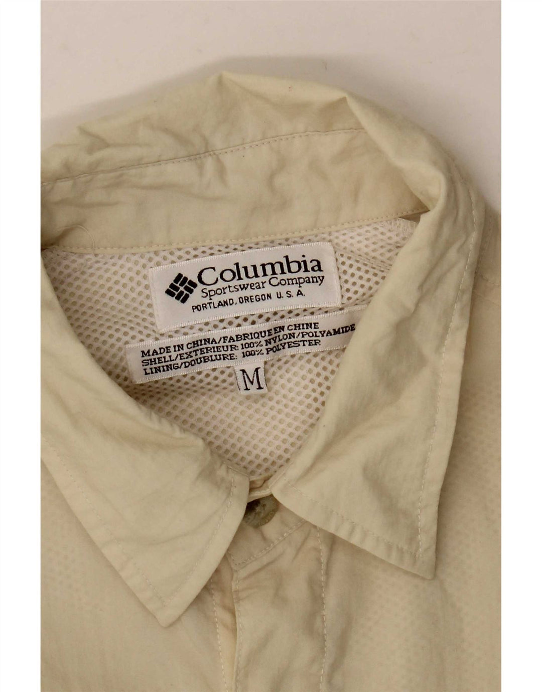 Columbia Mens Shirt Medium Beige Nylon