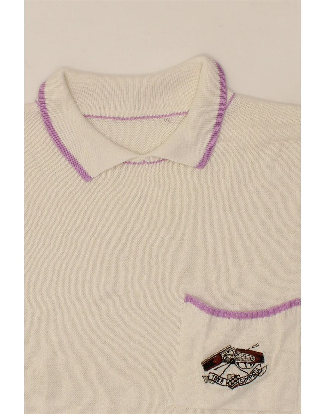 VINTAGE Womens Polo Neck Jumper Sweater IT 52 2XL White Vintage Vintage and Second-Hand Vintage from Messina Hembry 