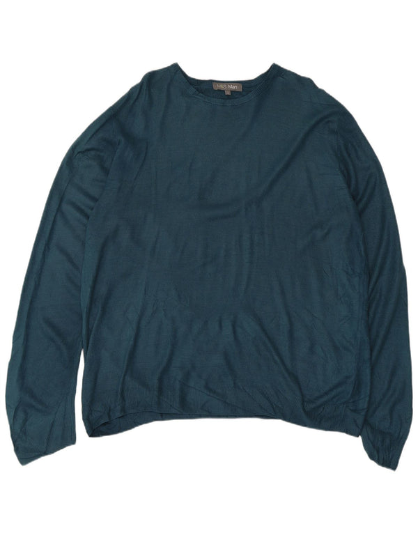Marks & Spencer Mens Boat Neck Jumper Sweater Large Green