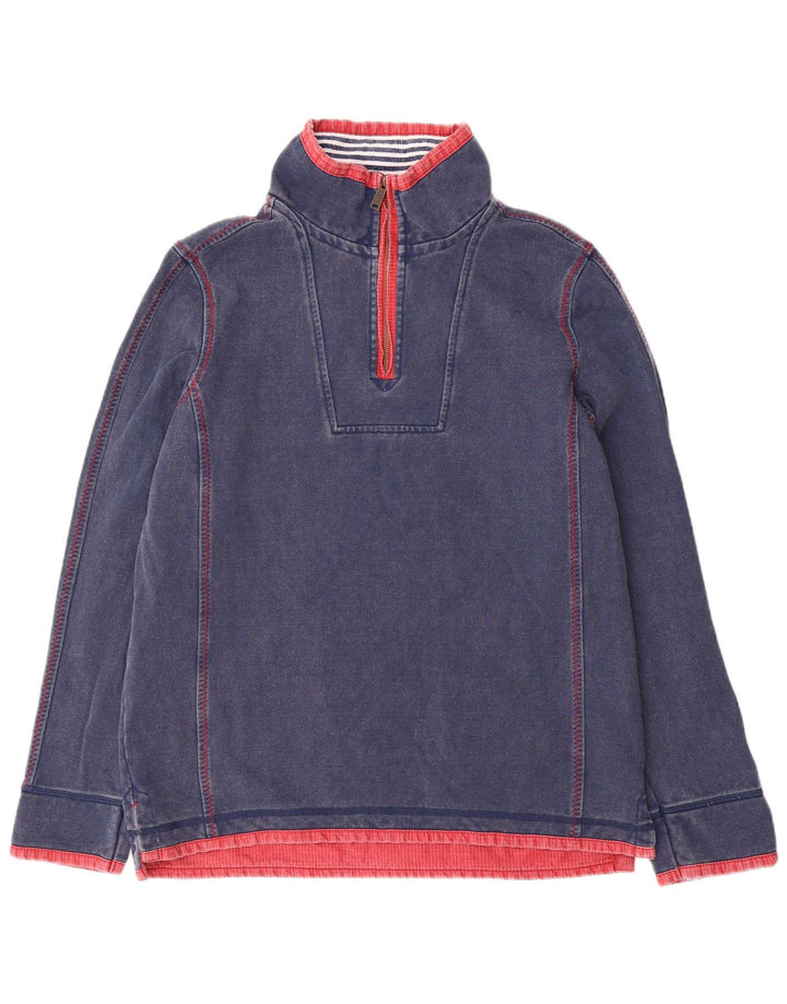 Fat Face Mens Zip Neck Sweatshirt Jumper Medium Navy Blue Cotton