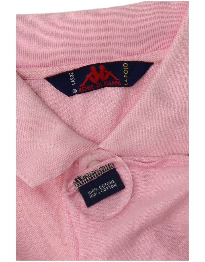 Kappa Mens Polo Shirt Large Pink Cotton