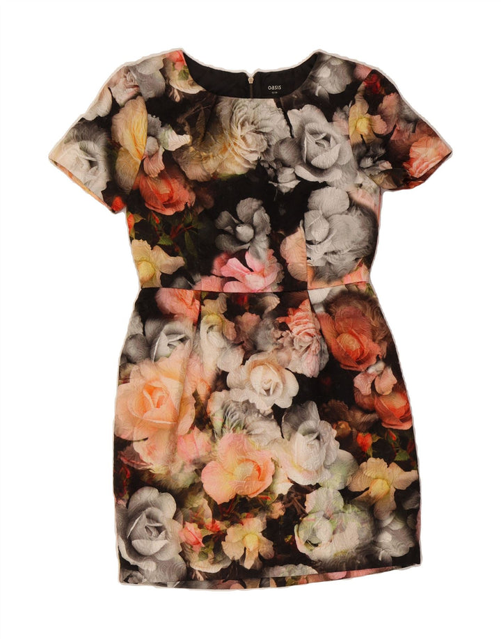 OASIS Womens Sheath Dress UK 12 Medium Multicoloured Floral Cotton Vintage Oasis and Second-Hand Oasis from Messina Hembry 
