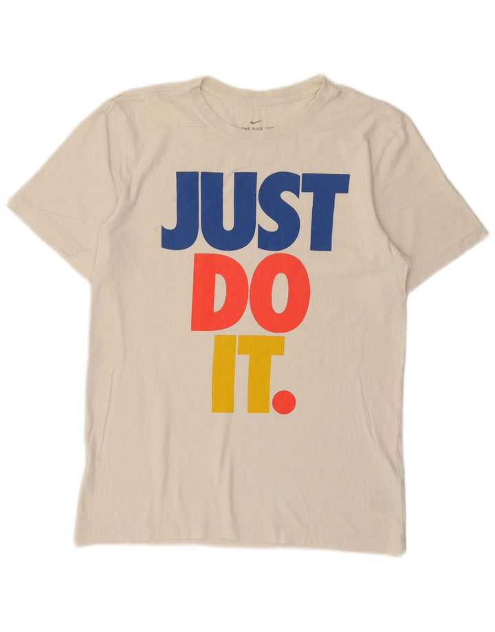 Nike grafisk T-shirt top til mænd, lille hvid bomuld
