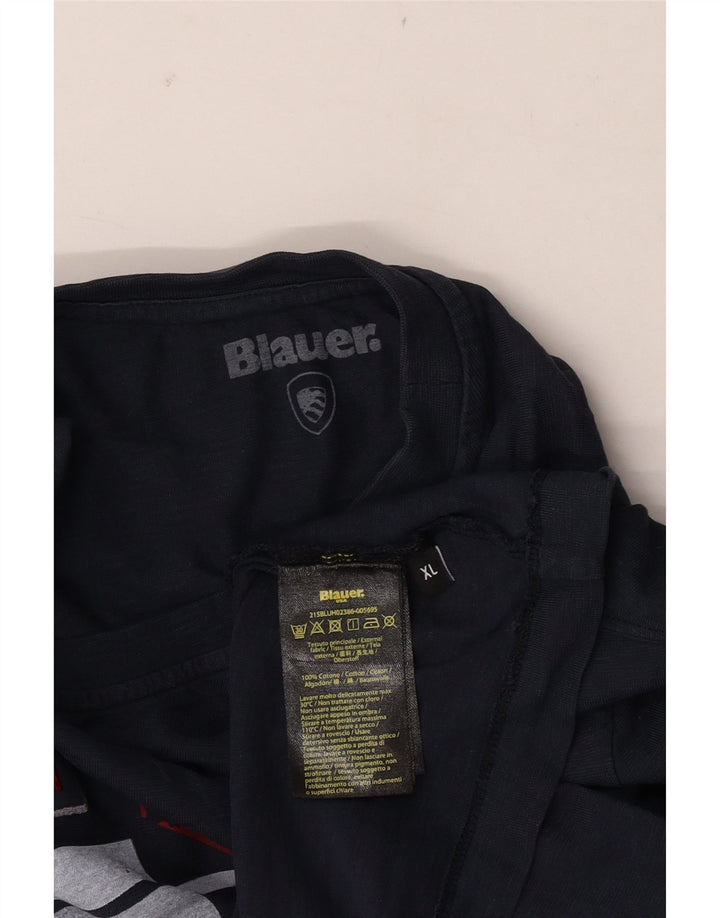 Blauer Mens Graphic T-Shirt Top XL Navy Blue Cotton