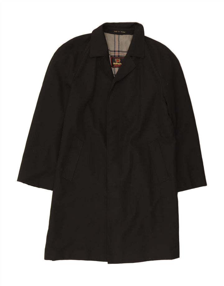 WELLINGTON Mens Trench Coat UK 44 2XL Black Polyester
