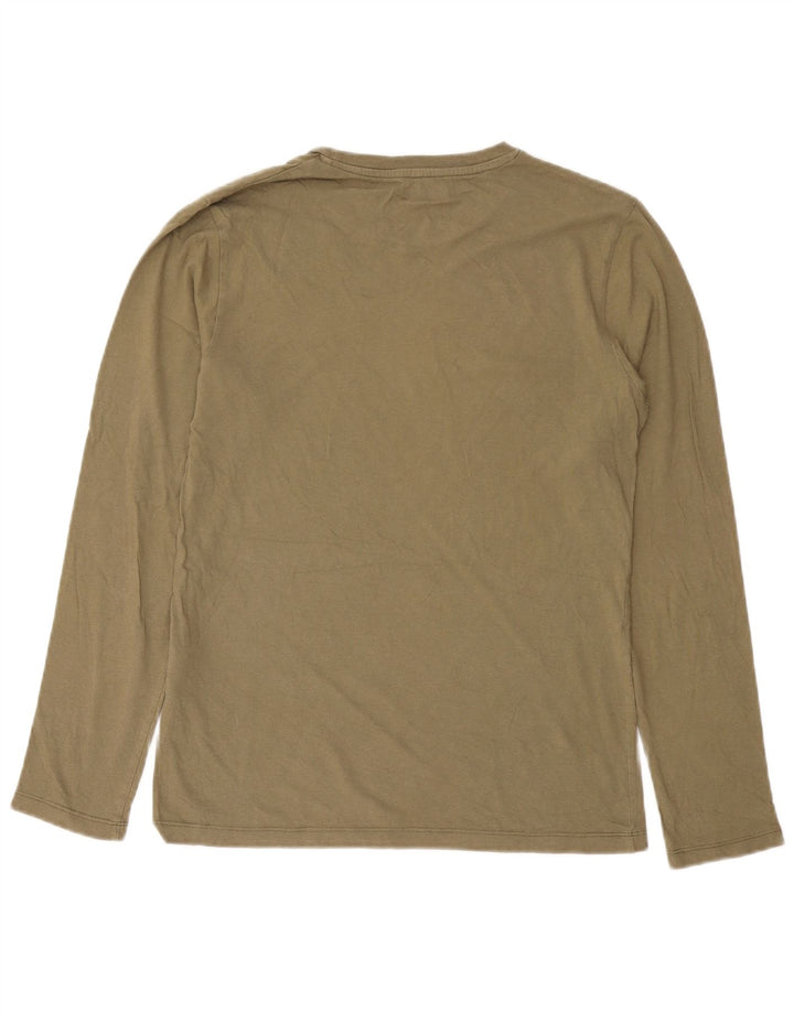 JACK & JONES Mens Top Long Sleeve XS Khaki Cotton