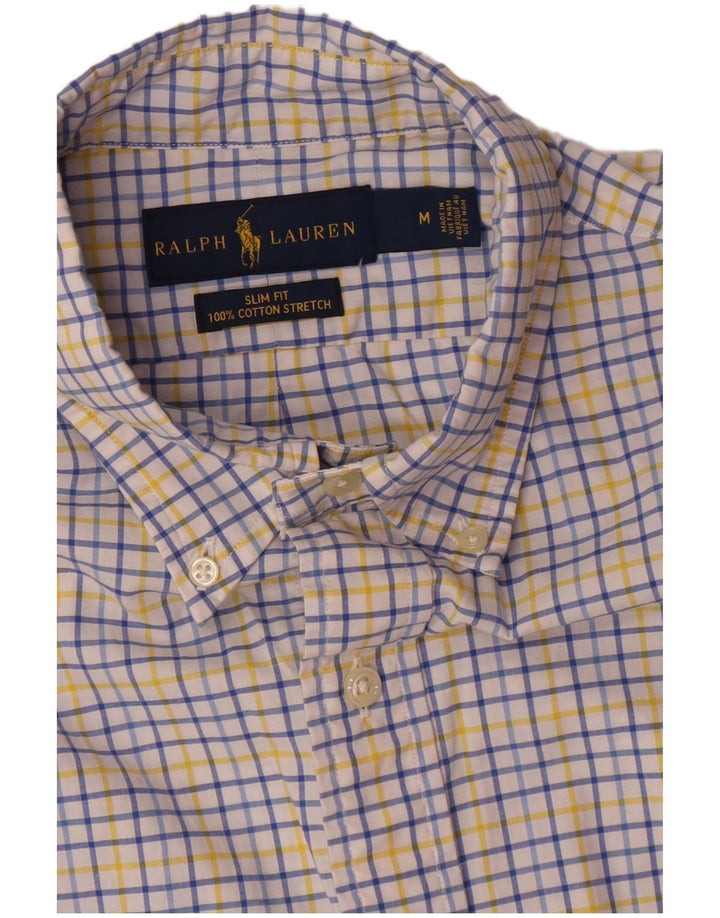 Ralph Lauren Herre Slim Fit skjorte Medium hvid ternet bomuld