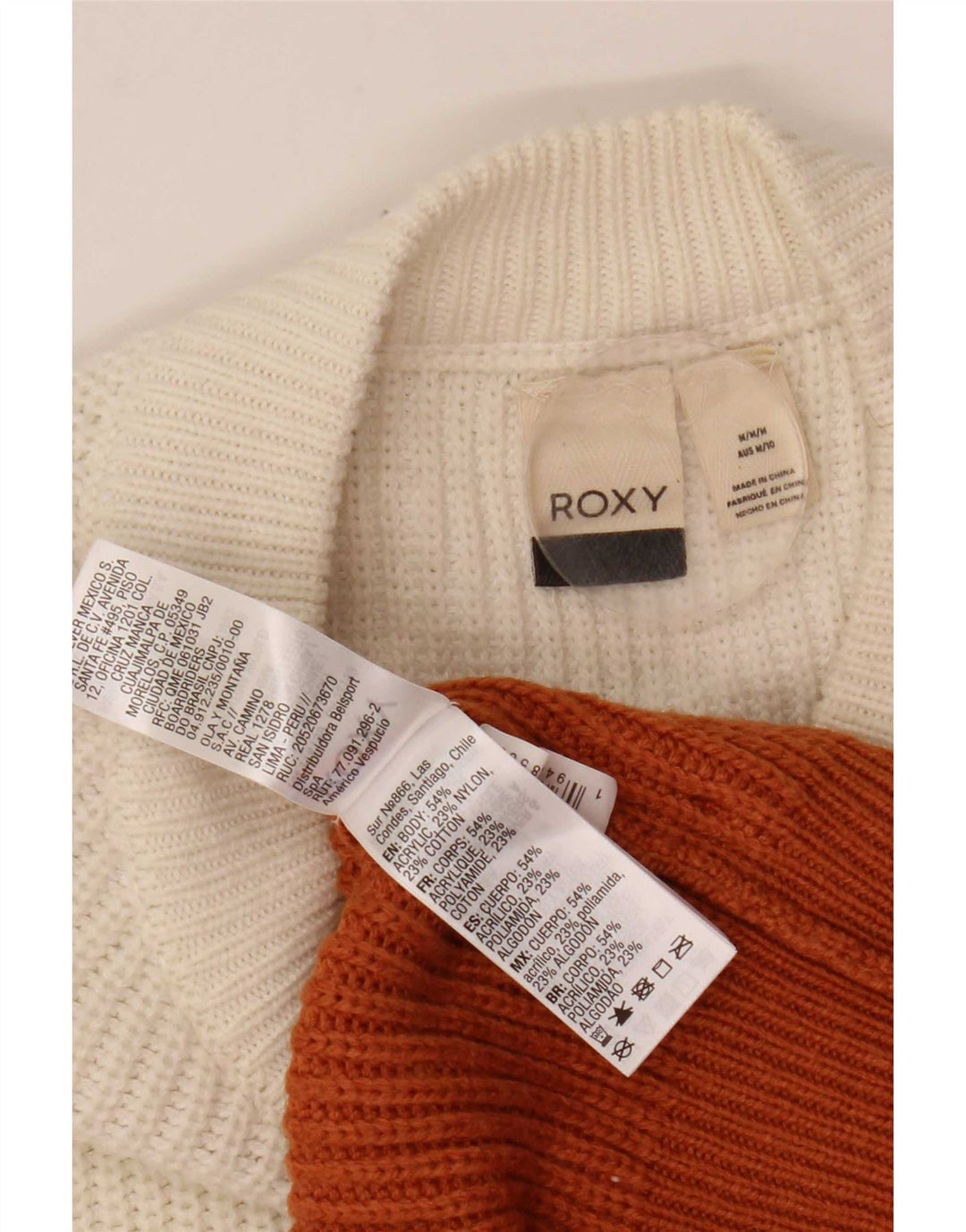 Roxy Womens Boat Neck Jumper Sweater UK 14 Medium Multicoloured Colourblock