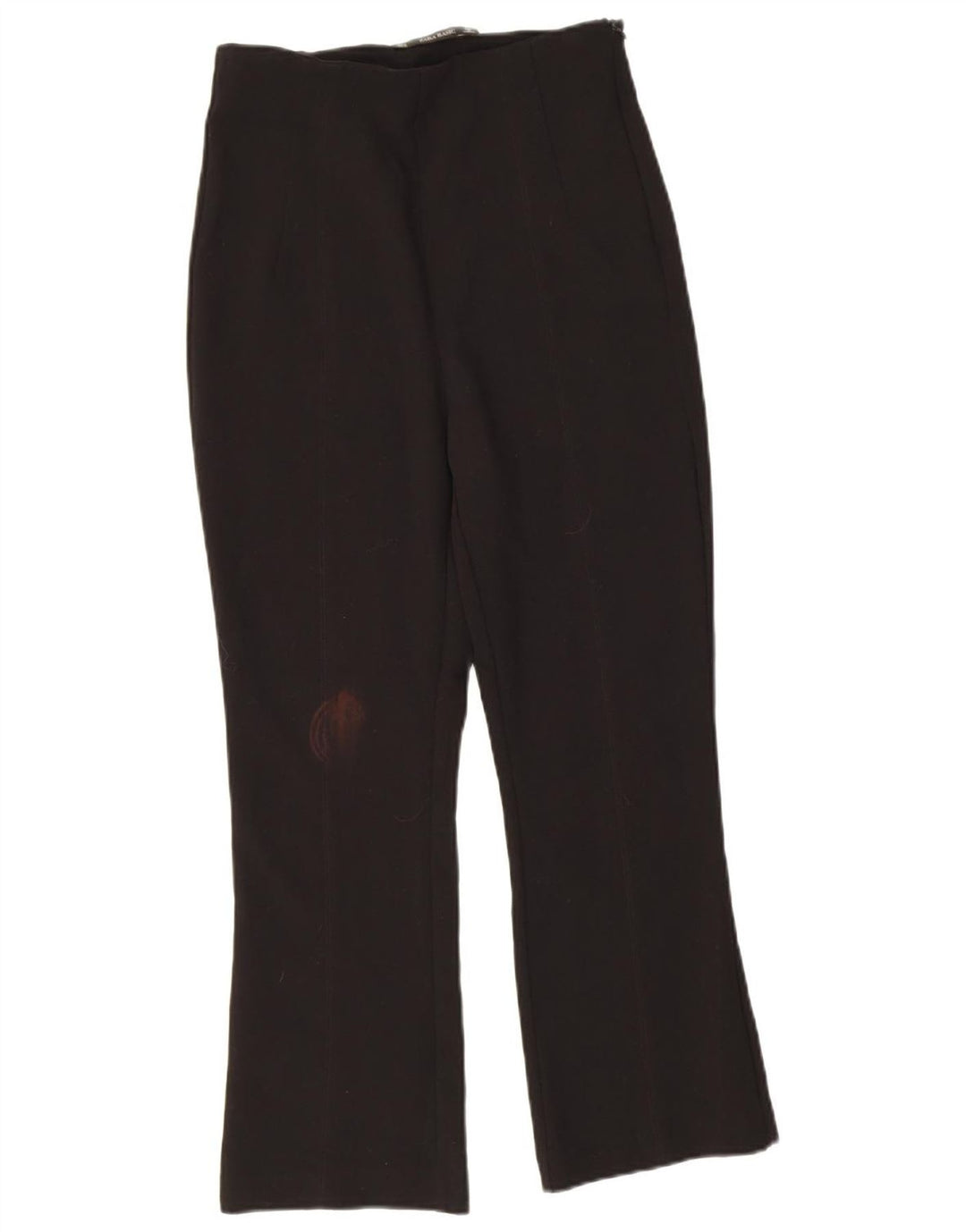Zara Womens Bootcut Cropped Trousers W26 L23 Black